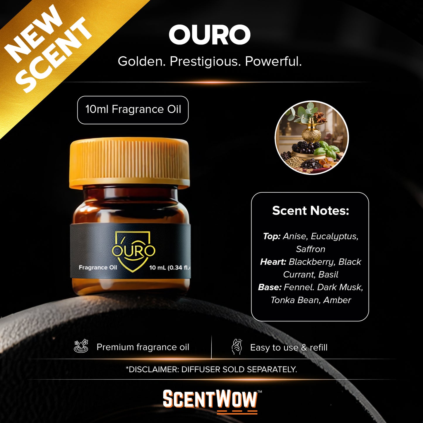 ScentWow® Fragrance oil Refills (10ml) - 30 Day Supply Per Bottle