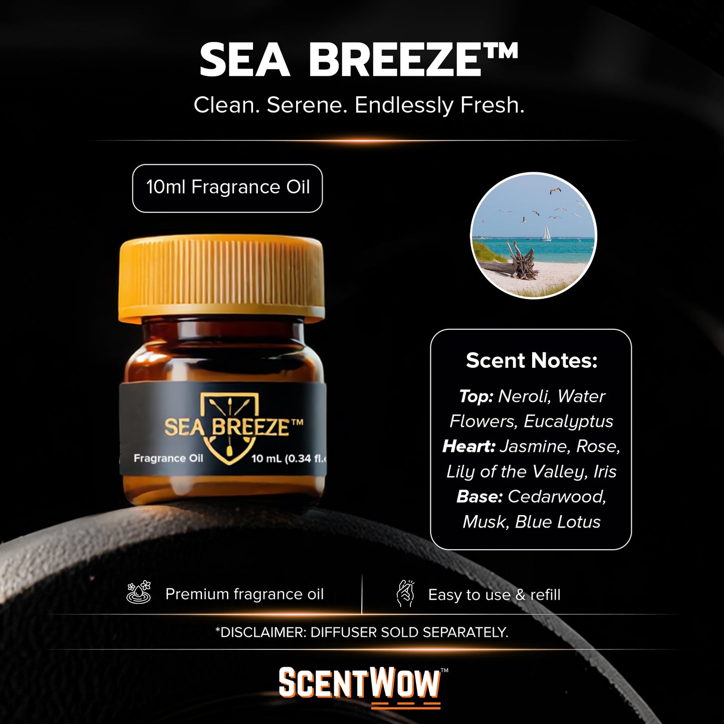 ScentWow® Fragrance oil Refills (10ml) - 30 Day Supply Per Bottle