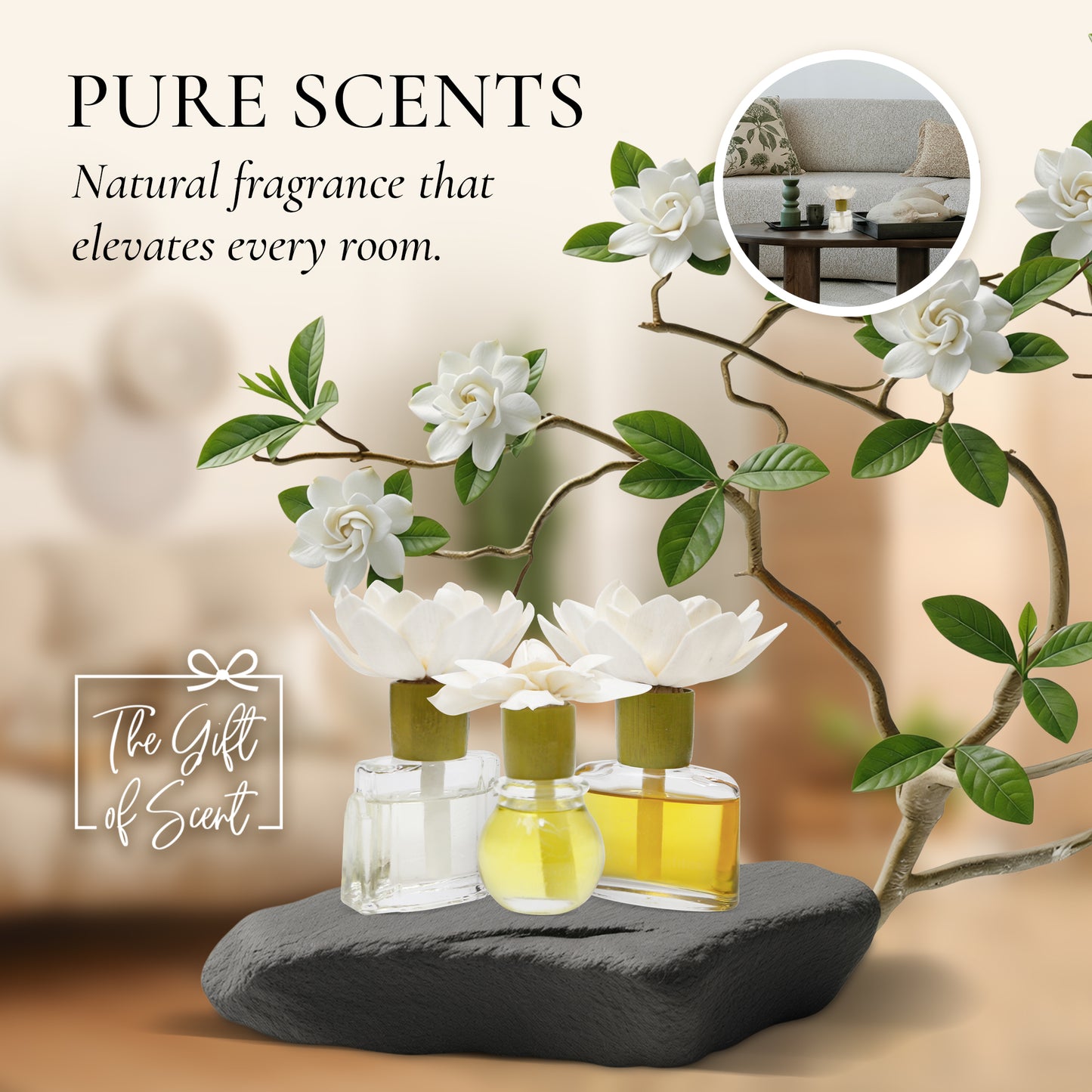Fleur Aromatique™ - All Natural Essential Oil Based Sola Flower Reed Diffuser