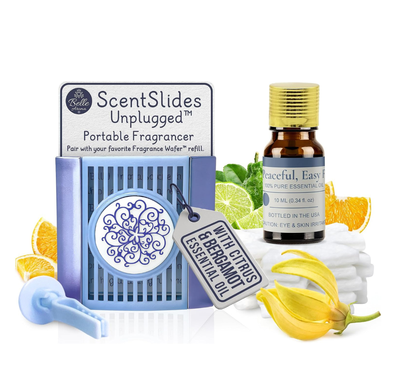 ScentSlide Vent Clip Bundle with Essential Oil and Pad Pack